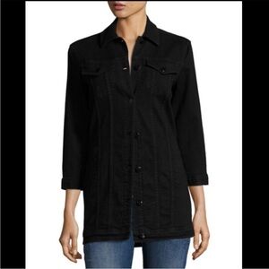 J Brand Black Denim Maxi Jacket Women’s Size Small Grunge Punk Minimalist New